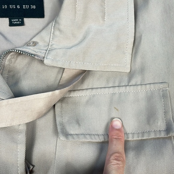 All Saints Aiya Sleeveless Cargo Utility Vest Jacket Gilet Beige Sz 6 - Picture 9 of 15